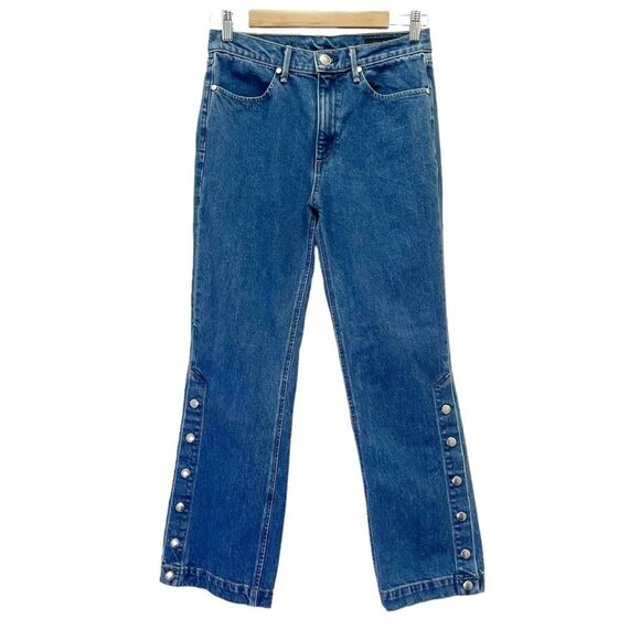 Rag & Bone Dylan Snap Retro Cropped Kick Flare Jeans in Vintage Bloo Size 27 | 4 - Picture 2 of 15